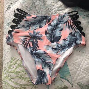 Brand new Pink VS high waisted swim bottom